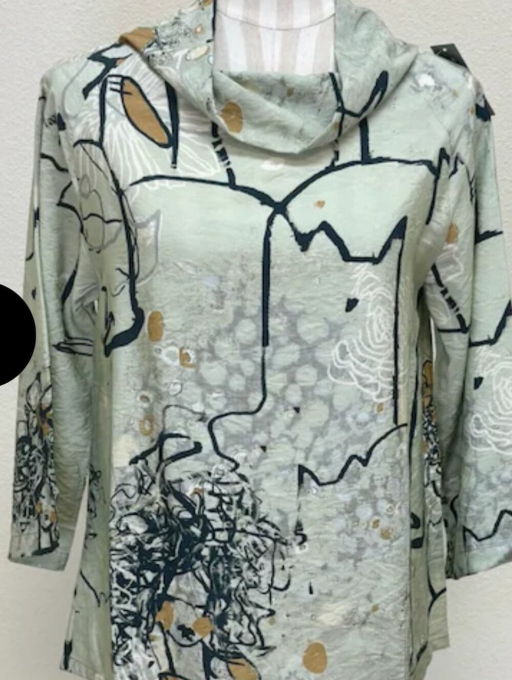 3 potato Cowl Neck Top - L
